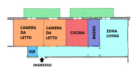 Planimetria di Appartamento con facciata ristrutturata